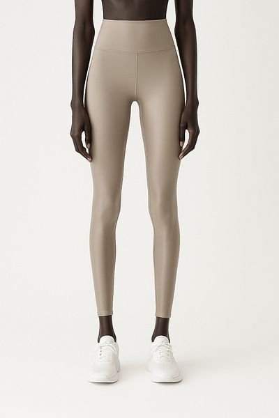 HNX Women's High Waist Tight Full Length Sports Leggings |   Sand