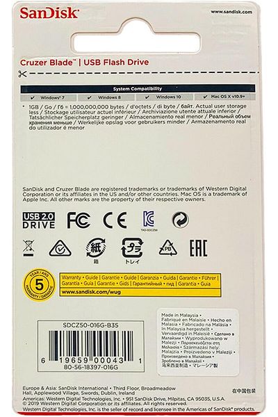 SanDisk Pen Drive Cruzer Blade, SanDisk, Pendrives, Black