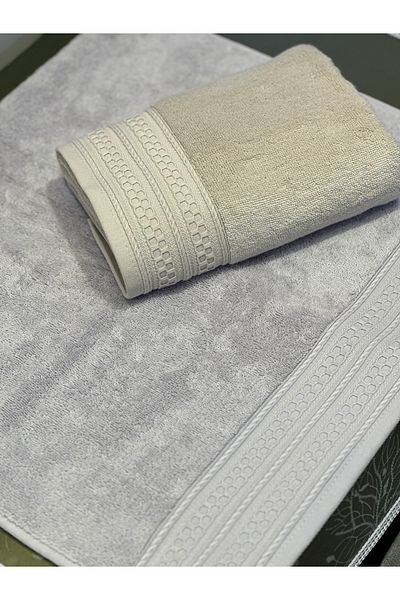 Nurpak Destan Σετ 2 πετσετών 50x90 καφέ-γκρι