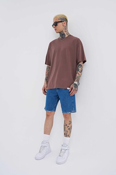 Machinist Ανδρικό μπλουζάκι Basic Super Cotton Oversize Plum