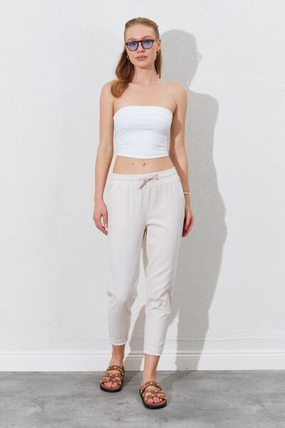 TENA Women's Stone (6813) Trousers with Trousers Legs Sewn Together in a Dirty Stitch Gabardine