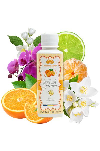 Cashmere Parfum de rufe FRESH GARDEN cu arome de citrice, iasomie, mosc, note acvatice, orhidee, 200 ml