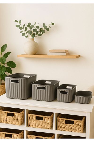 HOMİNG Homing Gray Multi-Purpose Organizer Set of 4 21Lt-13Lt-6Lt-3Lt