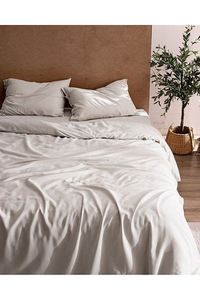 Madame Coco Songe Double Chambre-Bettbezug-Set aus 100 % Baumwolle – Ecru