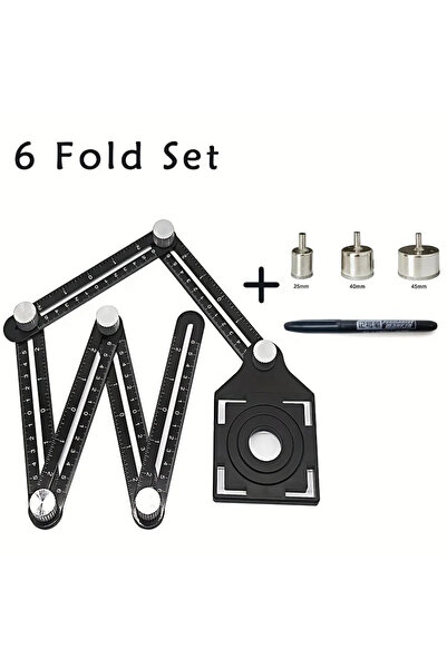 Choice مجموعة 6 طيات، مجموعة 6 طيات، مسطرة قياس زاوية البناء، أداة قالب مثقبة...
