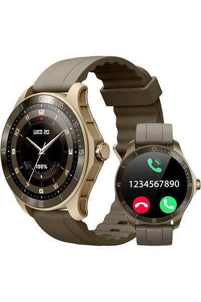 Smart Vibe Smartwatch Wi8™ WATCH 1.38" AMOLED, Bluetooth Call, Voice Assistant, HD Sound, Sport Modes, Brown