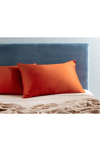 Madame Coco Ciel Kissenbezug, 100 % Baumwollsatin, 2-teilig, Orange