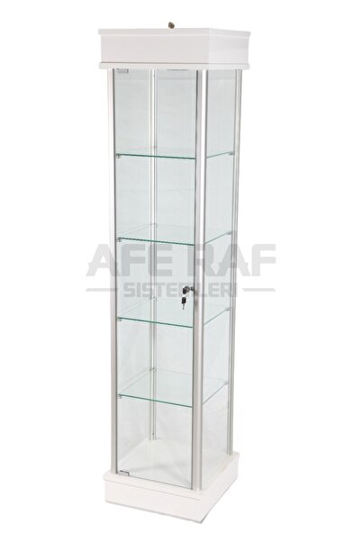 AZUCABİN Camlı Dolap , Camlı Vitrin, Koleksiyon Vitrini, Teşhir Vitrin-40x40x175