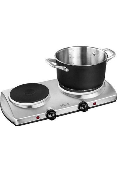 ECG Electric Hob Ev 2512, 2 Burners 185 Mm and 155 Mm, Input Power 1500w 1000w, Steel