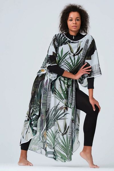 Bordomix 7043 Women's Green Patterned Long Belted Pareo - Beach Dress