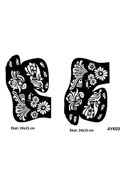 playzone Papatya Deseni 2 Adet Ayak Kına Kalıbı Sadece Kalıp Kınasız