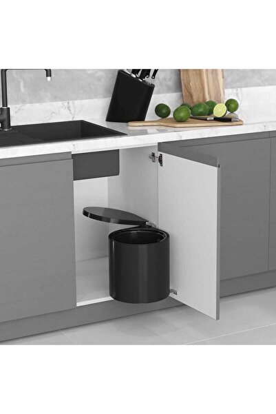 STARAX 2253 Çöp Kovası Antrasit Renk Otomatik Kapak 10 Litre Modül 40cm (S-2253-A)