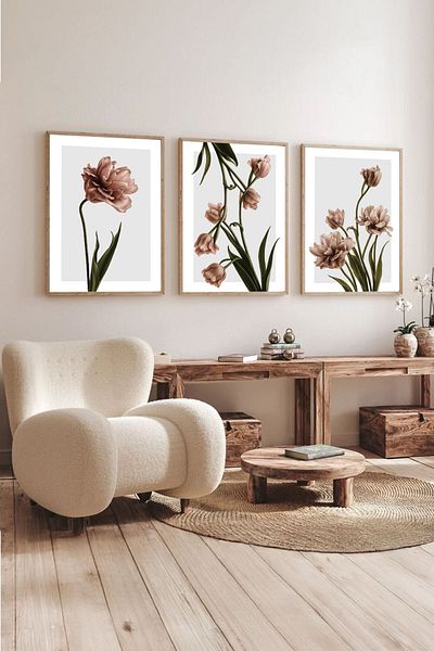 Dekorsiahome 3 Pcs Wood Frame Living Room Hall Kitchen Table Set Set3021