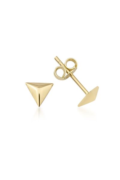 DesignbyKairos 14 Ayar Altın Mini Pyramid Küpe