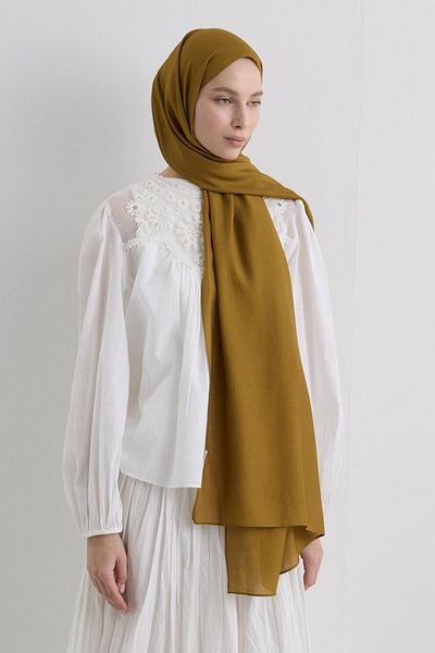 Fenza Paris Silk Mustard Color Cotton Shawl