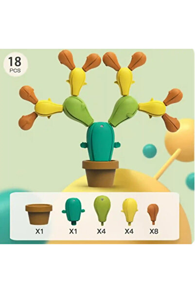 sallma Dexterity and Logic Game - Balancing Cactus, Educational Toy made of ABS Plastic