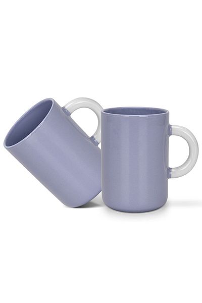 Fissman 2-Piece Mugs 540ml Purple New Bone China