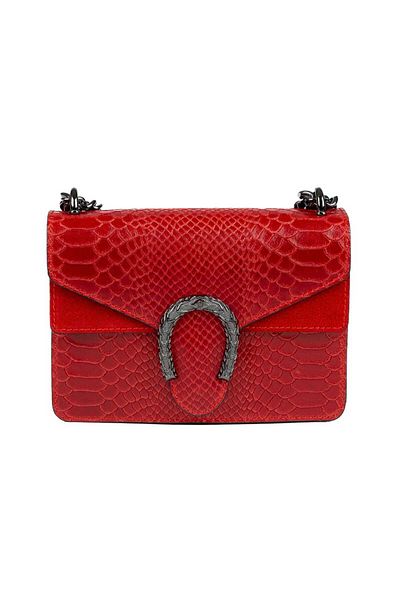 Toro Nero Women's red genuine leather bag Dalia small