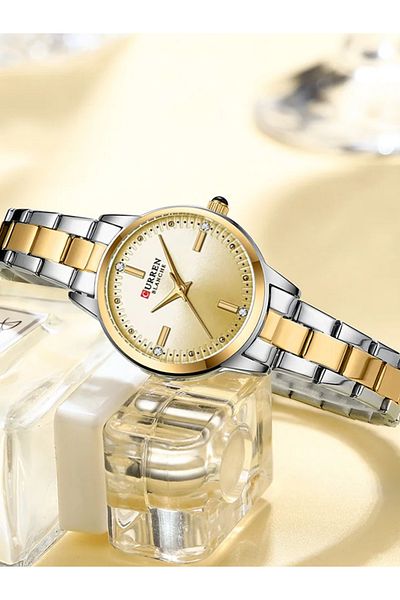 Curren -9094 Original Brand Stainless Steel Band Wrist Watch For Women With Free Box