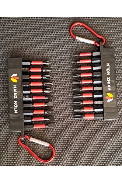 Depolife Matkap için Bits Vidalama Ucu ve Yıldız Alyen Seti 20li Profesyonel Ph2 Pz2 Yıldız Düz Anahtarlıklı