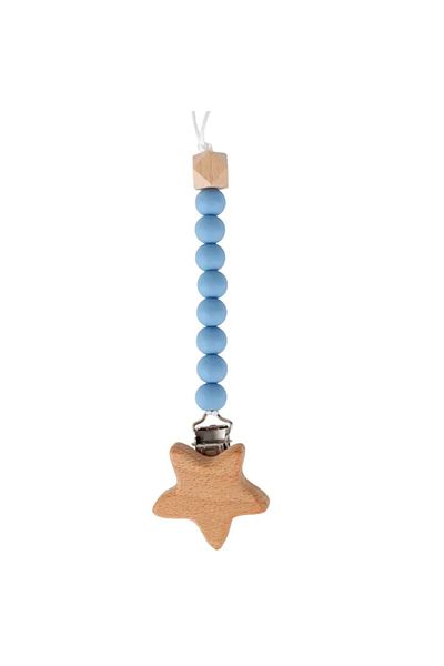 OEM Lant pentru suzeta sau jucarie, din silicon, cu clips, blue