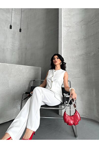 Bella Breeze Costum din două piese pentru femei set elegant, cu detaliu cu na...