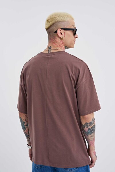 Machinist Ανδρικό μπλουζάκι Basic Super Cotton Oversize Plum