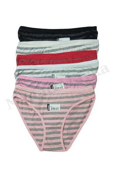 Nana & Mayka Moda Pachet de 6 chiloți bikini din bumbac pentru femei Passion Irmak – dungi, culori mixte Standard M - L