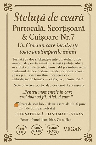 Cesiro Bio Aromatherapy Candle Orange, Cinnamon And Clove, 100g