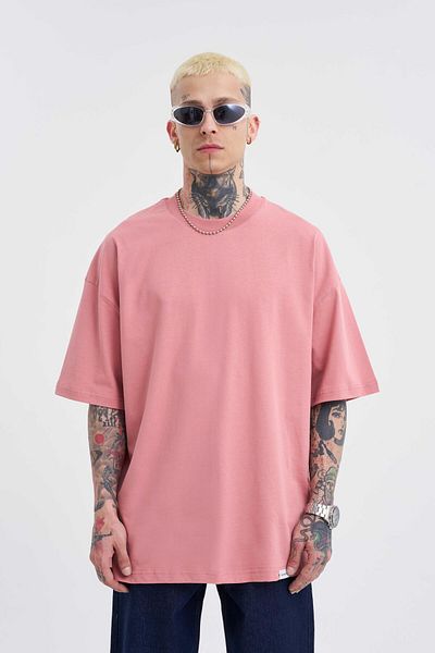 Machinist Ανδρικό μπλουζάκι Basic Super Cotton Oversize Coral