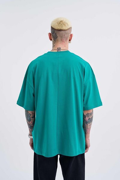 Machinist Men's Basic Super Cotton Oversize Benetton Green T-Shirt