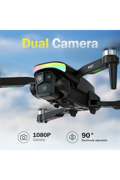 Cesiro 1080P Camera Drone for Kids, 90° LED Colorful Lamp Brushless Drone with WiFi Transmission, d