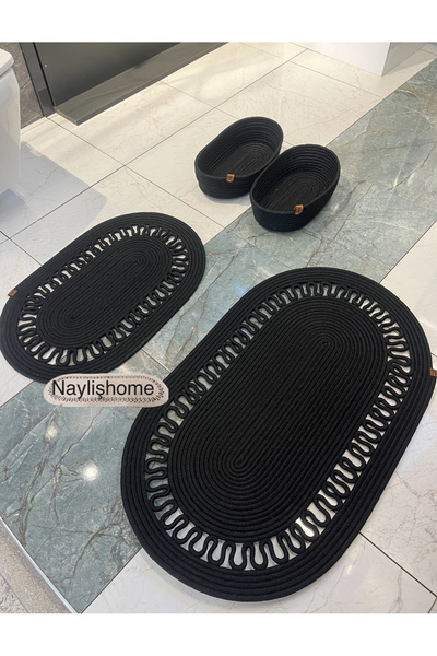 naylişhome 70*120-40*60-2 set de baie cu 2 coșuri. pungă cadou pentru dote din paie de iută boemă modernă