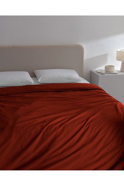 Madame Coco Manon Single 100 % Baumwolle Ranforce Plain Bettbezug – Orange