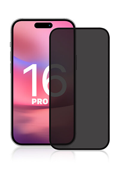yubu Apple iPhone 16 Pro Temperli Cam Privacy Hayalet Tam Kaplama Kırılmaz Ek...