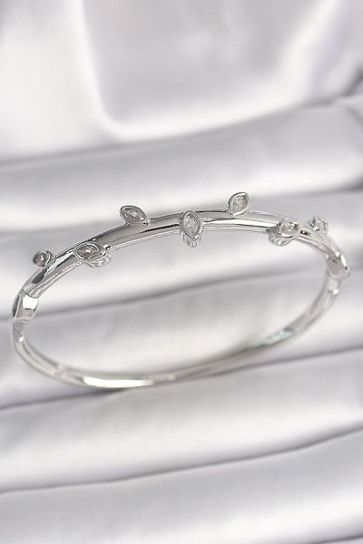MR RZN STORE Brass Silver Color Drop Zircon Stone Women's Handcuffs - Tj-Bb6862
