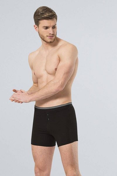 TÜREN Men's Lycra Buttoned Boxers (Pack of 2)
