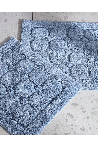 Madame Coco Annabella 2-teilige Badematte aus Baumwolle - Indigo