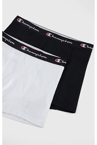 Champion Herren Boxershorts, 2er Pack - Baumwolle, Logobund, einfarbig