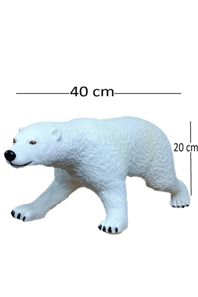 LRS STORE Süper Gerçekçi Dev Kutup Ayısı Figür Oyuncak Soft Yumusak Ayı Figürü 40 cm