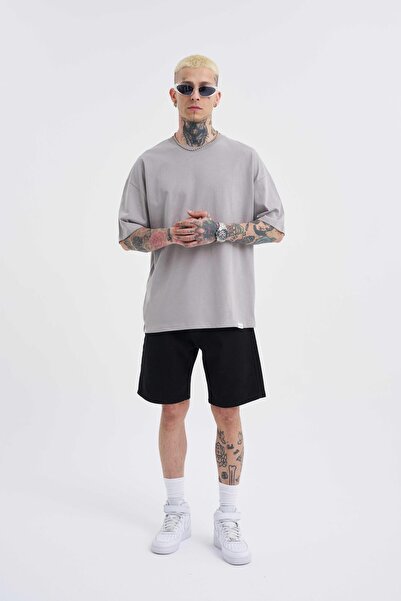 Machinist Ανδρικό μπλουζάκι Basic Super Cotton Oversize ανοιχτό γκρι