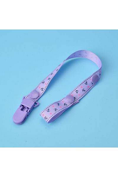 OEM Lant/snur suzeta sau jucarie, cu clips, imprimeu mov