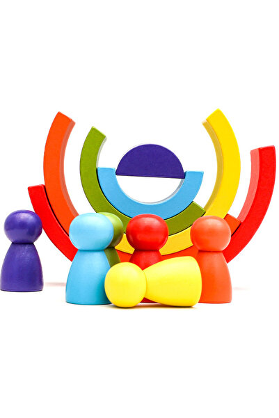 sallma Wooden educational toy for children, Montessori, Rainbow and Cylinders