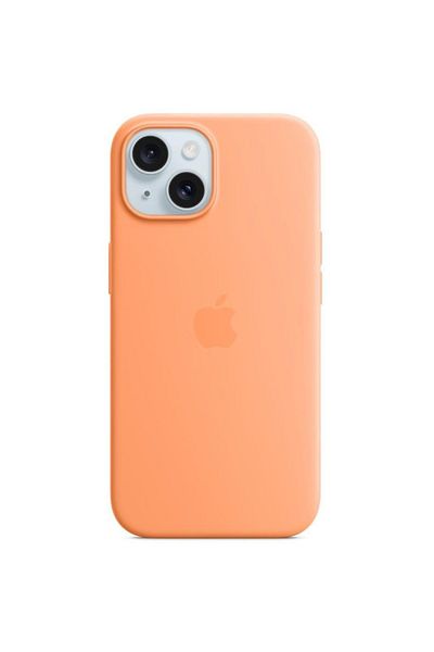 Apple Husă de protecție Apple Silicone Case compatibil MagSafe pentru iPhone 15 Plus, Orange Sorbet