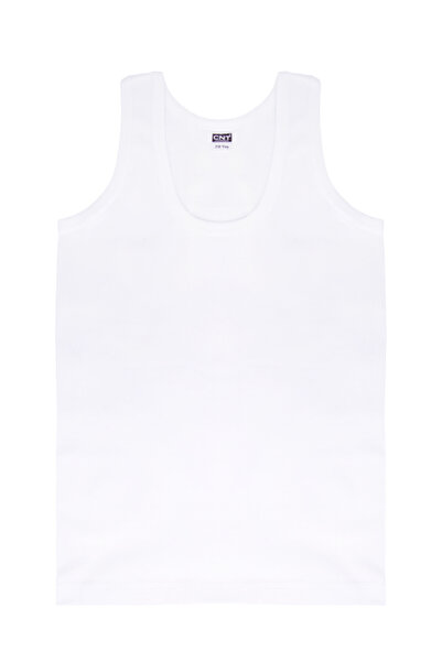 CNT Boys' Ribbed 100% Cotton White Premium Undershirts 6-Pack