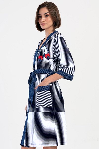 VİENETTA Γυναικείο φόρεμα με μανίκια Capri Indigo 100% ΒΑΜΒΑΚΙ C3T2N0O704
