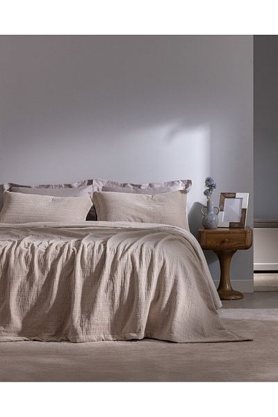Madame Coco Feolette Doppelbett-Tagesdecke - Ecru