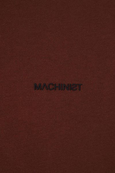 Machinist تي شيرت قطني رقيق أساسي مريح بلون الشوكولاتة