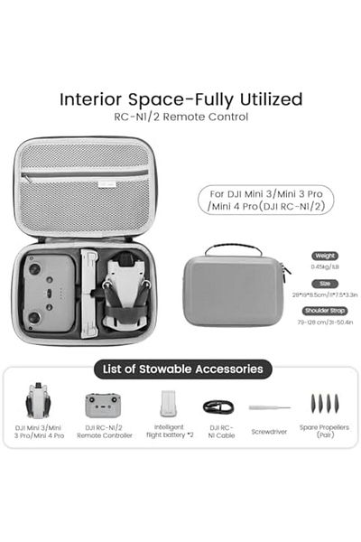 Cesiro Uvafly Mini 3/Mini 4 Pro Case, PU Travel Case, Compact Storage Bag for DJI Mi