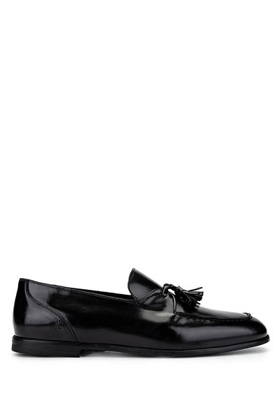 Tamer Tanca Men's Genuine Leather Black Opening Loafer Shoes